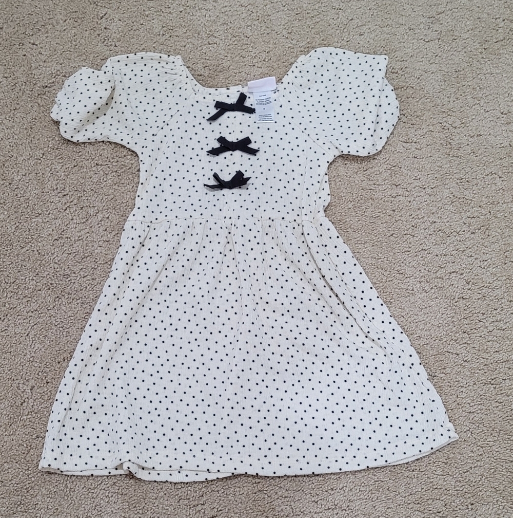 Polka Dot Dress with Bow Accents
